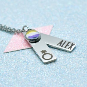 Gepersonaliseerde niet-binaire Pride-ketting: LGBT-sieraden