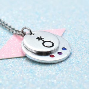 Bisexual Non Binary Pride Necklace: Choice of Pride Flags, LGBTQ Jewellery