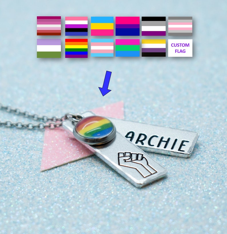 Custom Resist LGBT Pride Necklace Personalised LGBT Activism Etsy UK