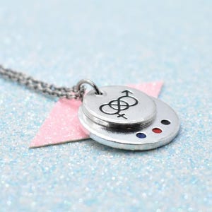 Multi-Identity Bisexual/Polyamory Pride Necklace - Bisexual Jewellery, Bisexual Necklace LGBTQ Polyamory Necklace, Polyamory Jewellery
