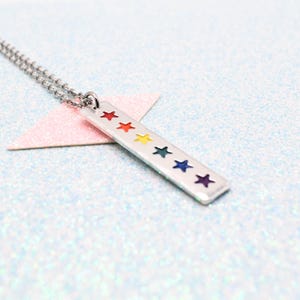 Artisan Starlight Gay Pride Necklace – Handmade LGBTQ Pendant Jewellery, Coming Out Gift for Him or Her, Rainbow Pride Accessory