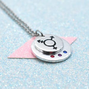 Multi-Identity Transgender/Bisexual Pride Necklace - Bisexual Jewellery, Bisexual Necklace LGBTQ Transgender Necklace, Transgender Jewellery