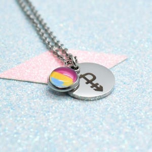 Symbolic Pansexual Pendant Necklace, Proud Symbolic LGBT, Gay Pride, Pansexual Pride, LGBT Pride
