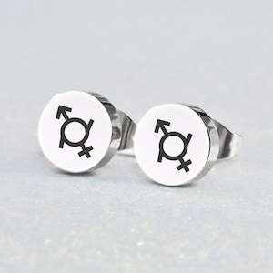 Gender Fluid Symbol Stud Earrings: LGBTQ+ Pride Jewellery