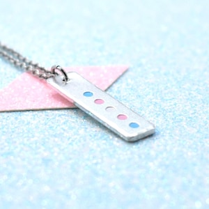 Minimalist Transgender Pride Pendant Necklace: LGBT Jewellery