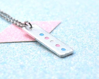 Minimalist Transgender Pride Pendant Necklace: LGBT Jewellery