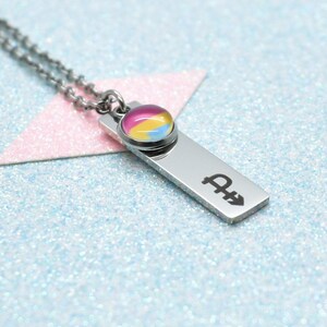 Minimalist Pansexual Pride Necklace, Pansexual Jewellery, Pansexual Gifts, Coming Out Necklace, LGBTQ Pride