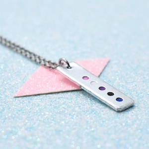Minimalist Gender Fluid Pride Necklace: LGBT Jewellery