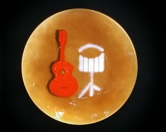 Ernest Sohn Creations Dish Guitar and Drum Mid Century