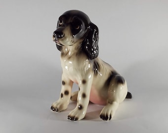 Porcelain Spaniel Puppy Figurine 10" High