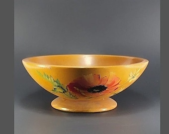 Wooden Bowl Hand Decorated G.H. Specialty Milwaukee