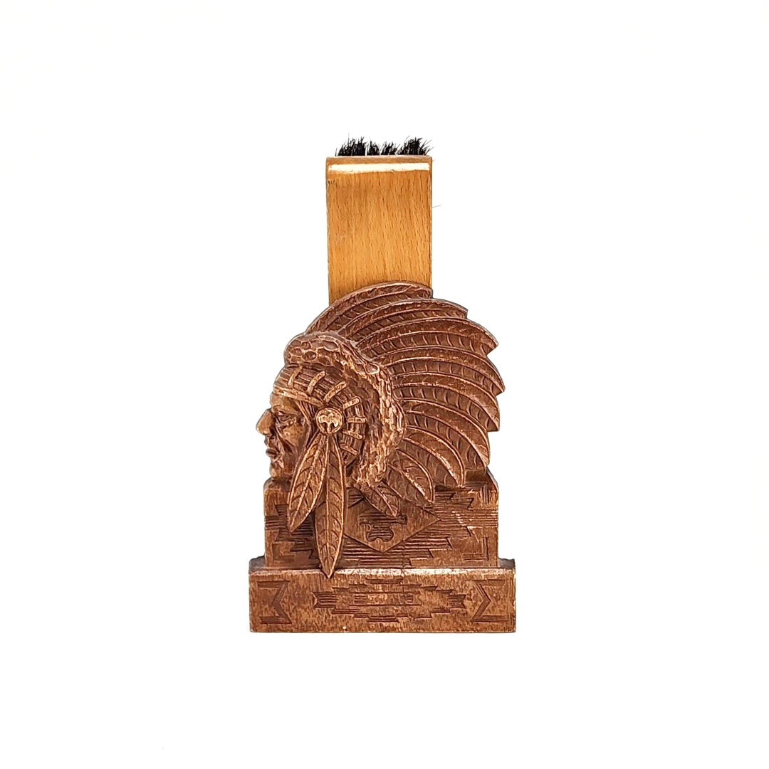 Chieftan Profile Shoe Brush Holder American Indian Syroco 1950s - Etsy
