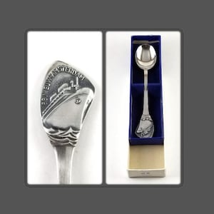 SS Nieuw Amsterdam Spoon in Box Souvenir Silver Plate H. Hooijkaas Schoonhoven Holland