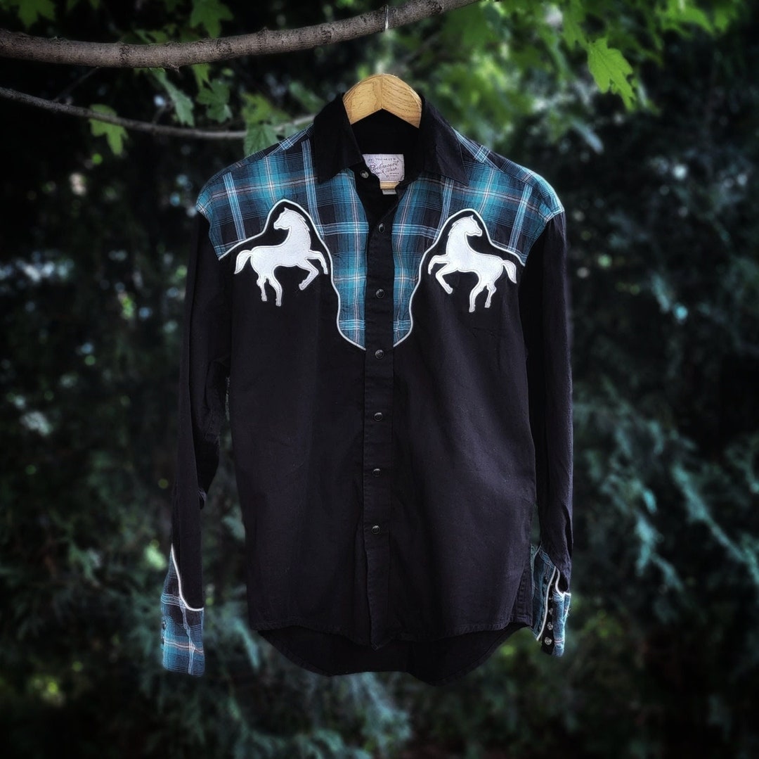 Tru-west Rockmount Ranch Wear Western Shirt Embroidered Horse
