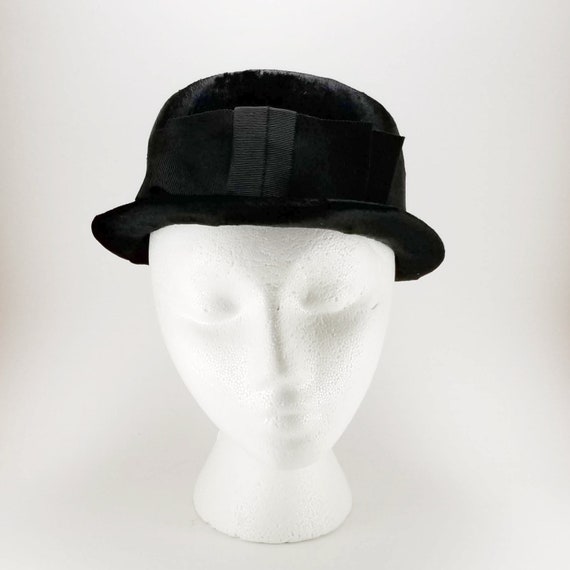 Vintage Woman's Dressage Bowler Hat Sheared Beaver - Gem