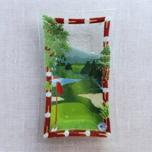 Peggy Karr &quot;Golf Course&quot; Tray Fused Glass