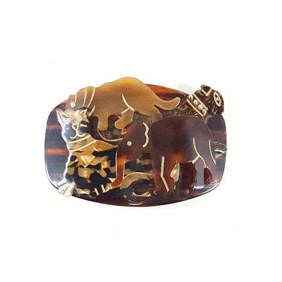 Celluloid Animal Hair Clip - image 1