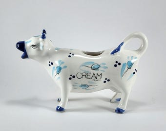Enesco Delft Style Ceramic Cow Creamer Hand Painted
