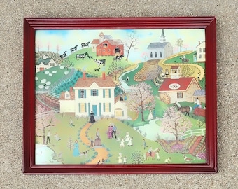 Linda Nelson Stocks Easter Egg Hunt 1984 Framed Print Signed and Dated