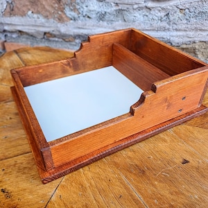 Houten zakleger, elegant ontwerp, ivoor en medium walnootkleur, handgemaakt in Italië