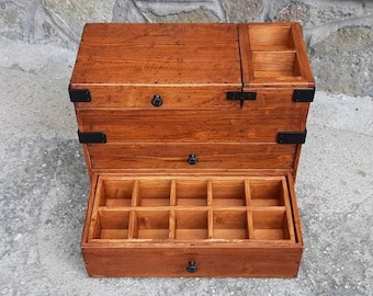 Hidden compartment box for 20 watches , secret compartment men&#39;s valet box , man&#39;s jewelry box handmade in Italy