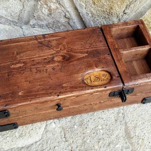イタリア製メンズジュエリーボックス、カスタマイズ可能、古い再生木材で作られたヴィンテージポケットエンプティア、素朴/ヴィンテージスタイル