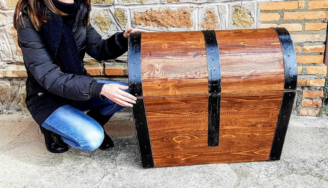 Scatola Del Tesoro In Legno Per Bambini - 18x11x10cm Con Lucchetto A Combinazione - Foto 3