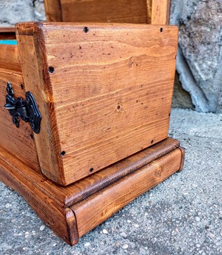 Scrigno Portagioie In Legno Vintage Con Serratura E Chiave | Scatola Regalo In Legno Naturale | Forziere Decorativo Per Dipingere E Personalizzare