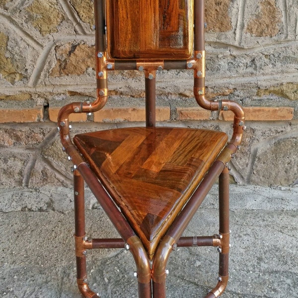 copper pipe triangular chair