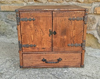 Wooden cupboard with drawer , reclaimed wood cabinet with drawer , rustic cupboard cabinet