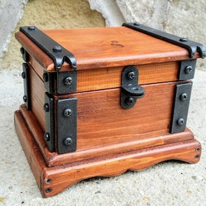 wood jewelry box , reclaimed wood box