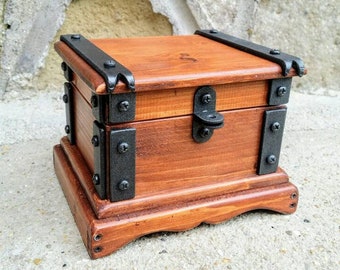wood jewelry box , reclaimed wood box