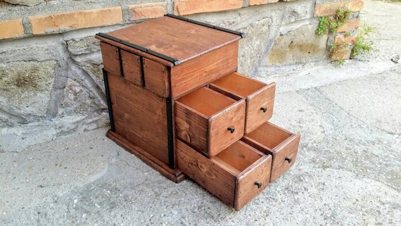 Wood Storage Box Wooden Chest Of Drawers Rustic Wood Etsy