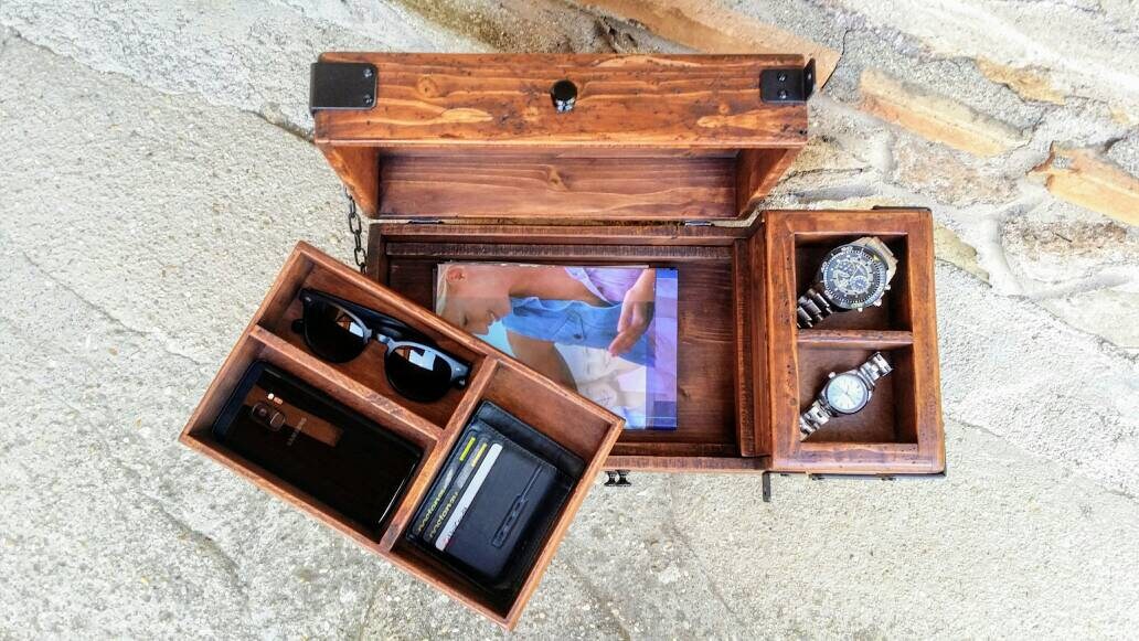Hidden Storage Valet Box With Drawers and Trays Made in Italy, Secret ...