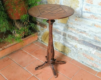 wooden table  , reclaimed wood table , mosaic table , coffee table , wood round table made in Italy