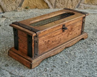 wooden box reclaimed Wood antiqued rustic wine box gift for wine lovers