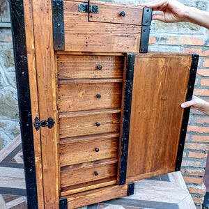 Secret drawers, wooden chest of drawers with hidden compartments, made in Italy
