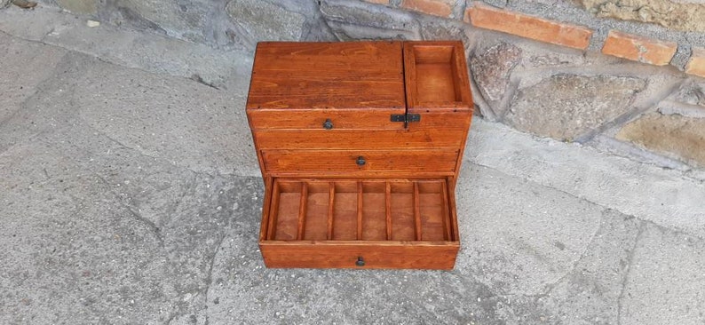 Men's valet box , man's jewelry box , box for pocket knives , handmade in Italy image 3