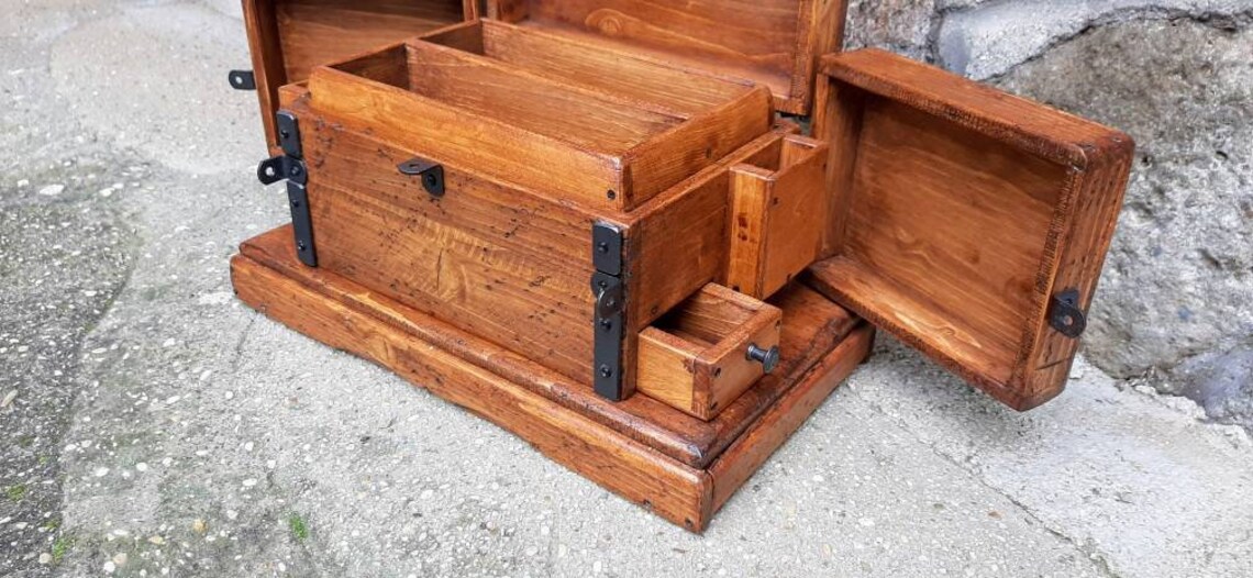 Caja de madera con compartimento oculto canoas hechas en | Etsy