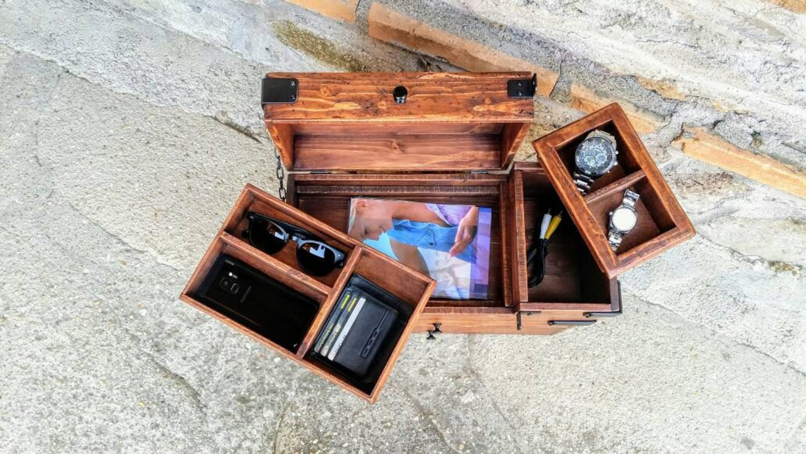 Hidden Storage Valet Box With Drawers and Trays Made in Italy Etsy