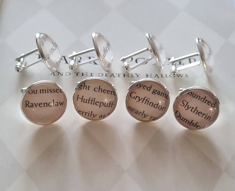 Pottery Literature Cufflinks Gryffindor Slytherin Hufflepuff Ravenclaw