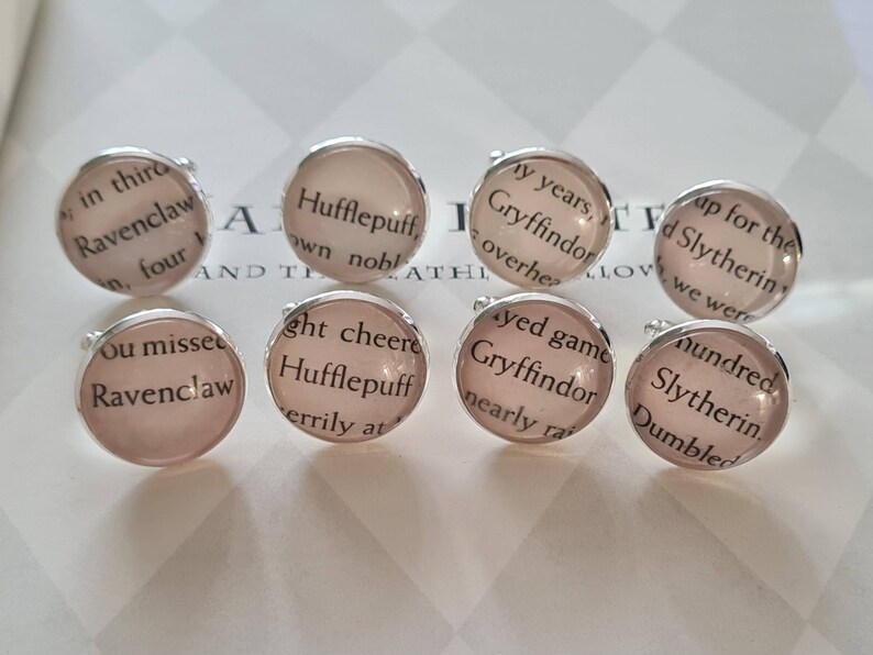 Pottery Literature Cufflinks Gryffindor Slytherin Hufflepuff Ravenclaw