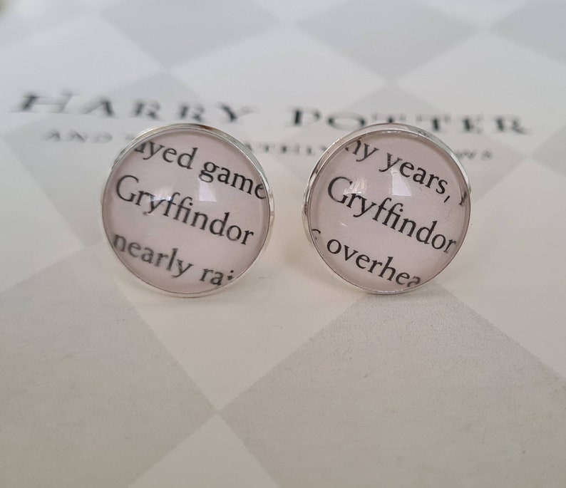 Pottery Literature Cufflinks Gryffindor Slytherin Hufflepuff Ravenclaw