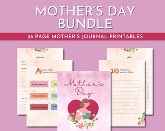 Forfait Fête des Mères | Journal d'une mère imprimable | Recette de maman | Nécrologie | 8,5 x 11 | Lettre | Téléchargement numérique