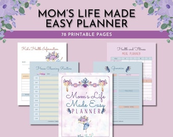 Mom's Life Made Easy Planner | Mom Life Planner | Mom Weekly Monthly Planner  | Mom Holiday Planner | 8.5 x 11 | Letter | Digital Download