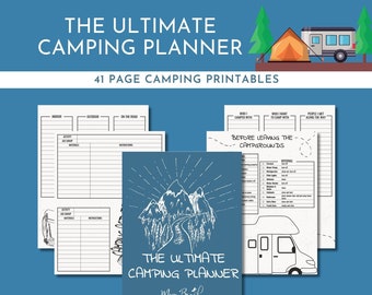 L'organisateur de camping ultime | Informations sur le camping | Bûche De Camping | Nourriture de camping | Conseils de camping | 8,5 x 11 | Lettre | Téléchargement numérique