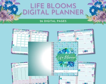 Agenda numérique Life Blooms | Planificateur de vie | Objectifs financiers de la vie et de la santé | Planificateur de santé de la vie | Lettre | Téléchargement numérique