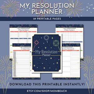 My Resolution Planner | Resolution Journal | Habit Tracker | Resolution Checklist | Resolution To Do | 8.5 x 11 | Letter | Digital Download