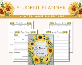 Student Planner | Student Semester Overview | Student Goal | Student Monthly Planner | 8.5 x 11 | Letter | Digital Download