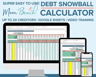 Calculatrice boule de neige pour endettement (Google Sheets) | Méthode boule de neige pour endettement | Calculatrice de remboursement de la dette | Dave Ramsey